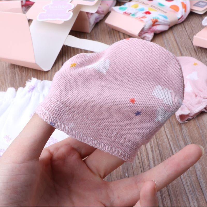 Newborn Gift Set Manufacturer - 4-Pcs Knitted Cotton Blanket Hat Headband Mittens