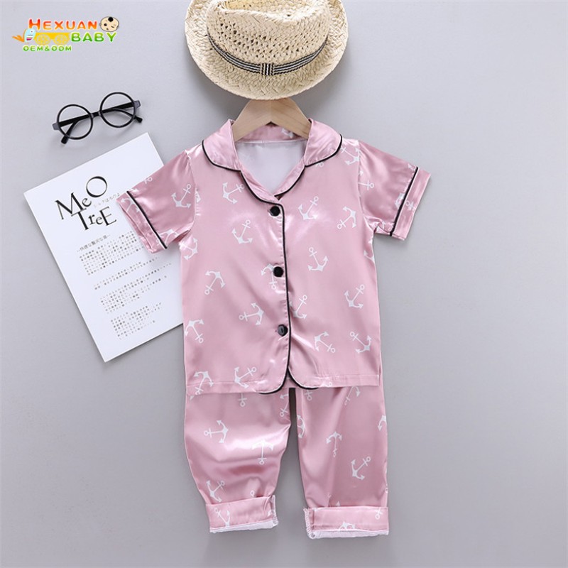 Kids Pajamas Factory - Baby Pajamas Summer Kids Silk Sleepwear Children Pajama