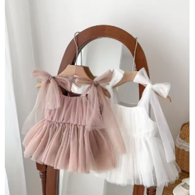 Baby Dress Factory - 0-2 Year Old Summer Newborn Princess Dress Sleeveless Mesh
