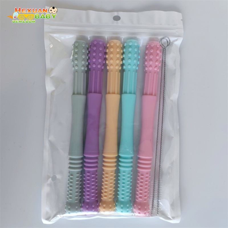 Baby Biting Bag Manufacturer - Fruit Vegetable Silicone Teether Rotating Push 3 Sizes