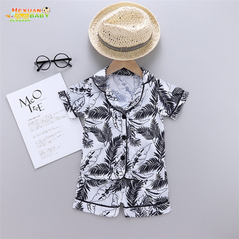 Satin Pajamas Manufacturer - Kids Set Short Sleeve Button-Down Loungewear Set Girls Boys