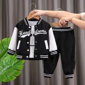 Baby Boy Suit Manufacturer - 3pcs/set Baseball Suit Spring Autumn Two-Piece Set Unisex