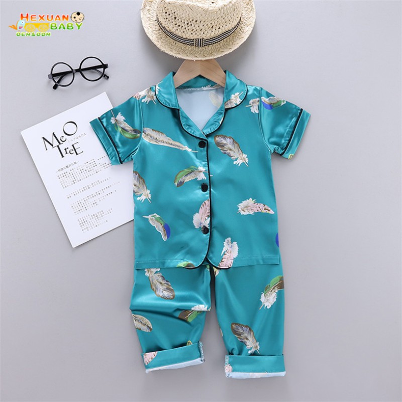 Children Pajamas Supplier - Satin Silk Sleepwear Pajamas Sets Kids Girls Home Wear