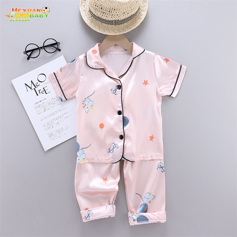 Kids Pajamas Factory - Baby Pajamas Summer Kids Silk Sleepwear Children Pajama