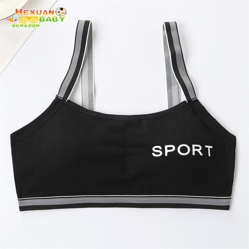 Girls Training Bras Supplier - Crop Tops for Teens Breathable Kids Sports Letter Soft