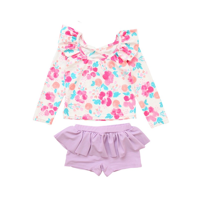 Children Swimsuit Supplier - New Long Sleeves Short Pants Beach Sunscreen Quick-drying