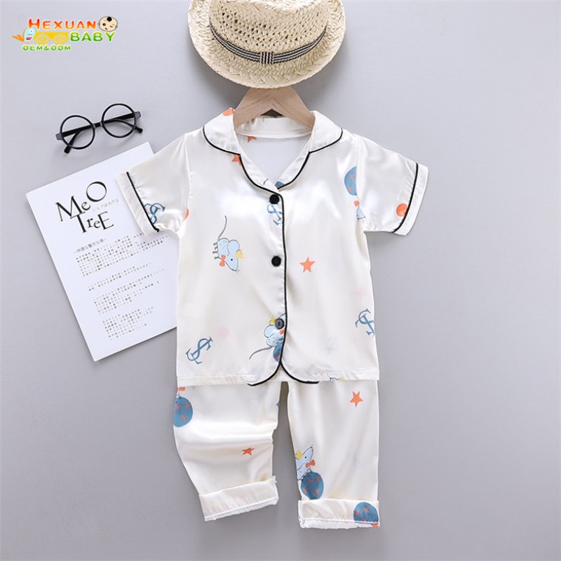 Children Pajamas Supplier - Satin Silk Sleepwear Pajamas Sets Kids Girls Home Wear