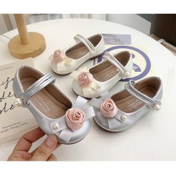 Korean Style Shoes Factory - New Spring Autumn Children Party Shoes Soft Sole Flower