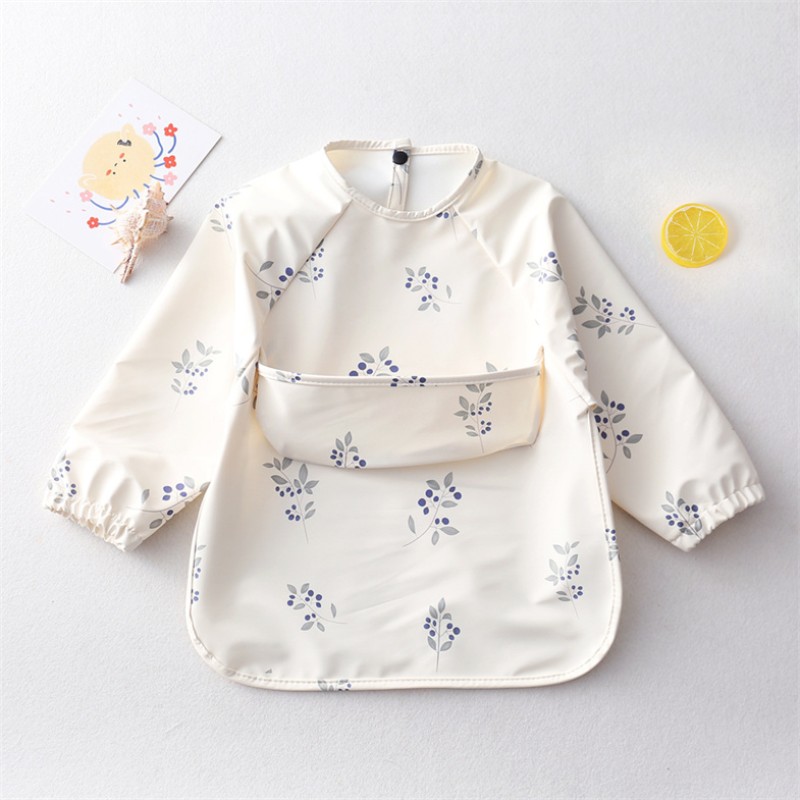 Baby Bib Factory - 2024 Weaning Feeding Waterproof Smock Apron Long Sleeve with Pocket