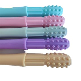 Baby Biting Bag Manufacturer - Fruit Vegetable Silicone Teether Rotating Push 3 Sizes