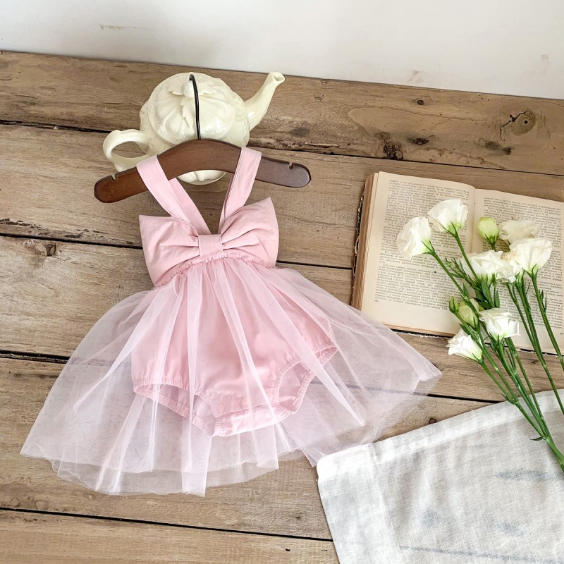 Baby Girl Dress Supplier - Summer Tutu Skirt Big Bow Birthday Clothes Toddler Suspenders
