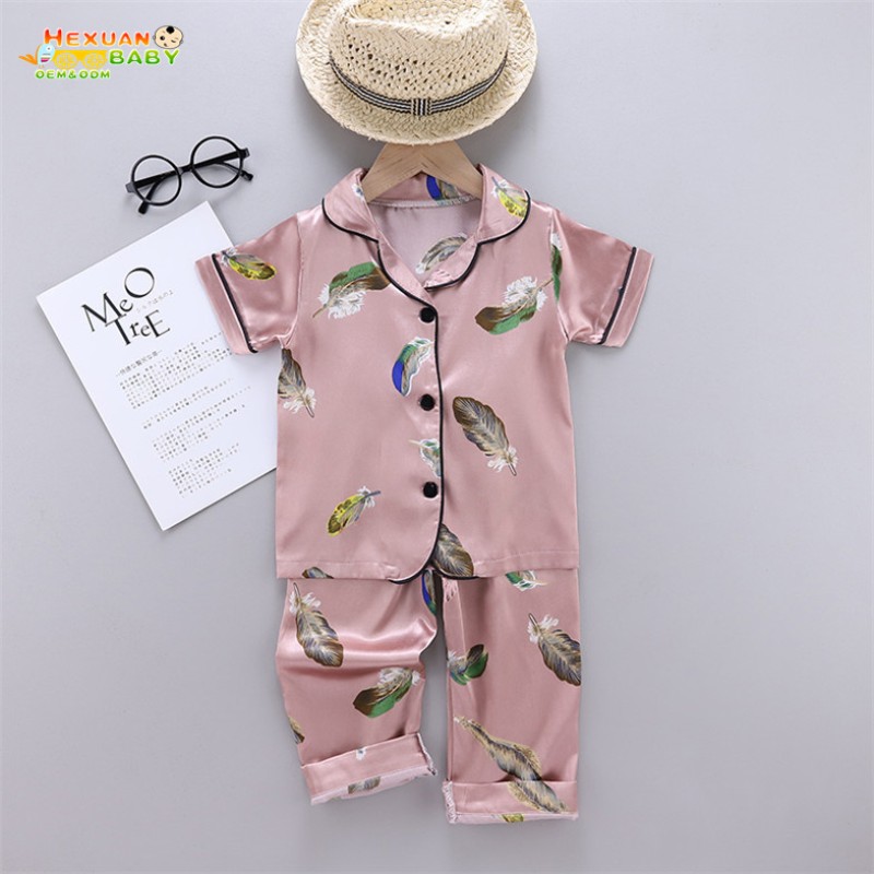 Boys Pajama Sets Manufacturer - Satin Short Sleeve Shorts Sleepwear for Summer 2pcs