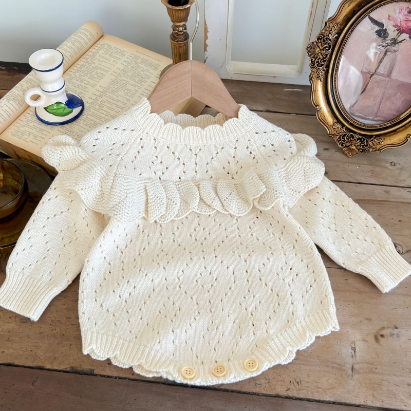 Baby Clothes Supplier - 2025 Autumn Long Sleeved Cotton Sweater Newborn Girls Romper