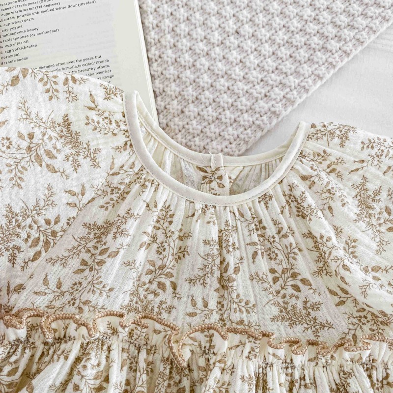 Baby Bodysuit Manufacturer - Floral Summer Small Flying Sleeve Romper Dress Newborn