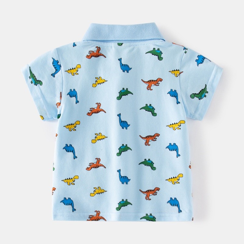 Children Polo Shirt Supplier - Summer Lapel Short Sleeve Cartoon Printed Casual