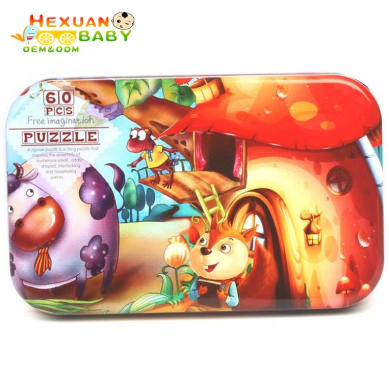 Children Puzzle Manufacturer - Animal Transport Character Six-in-one Iron Boxed Cube