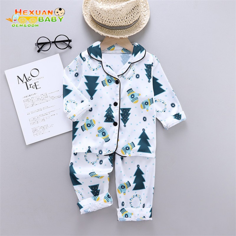 Satin Pajamas Factory - In Stock Low Price Silk Night Wear Summer Long Pants Kids