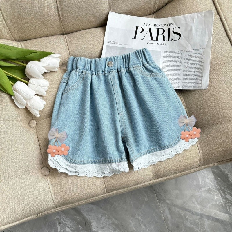 Girls Denim Shorts Supplier - 2025 Summer Thin Style Outer Wear Casual Pants