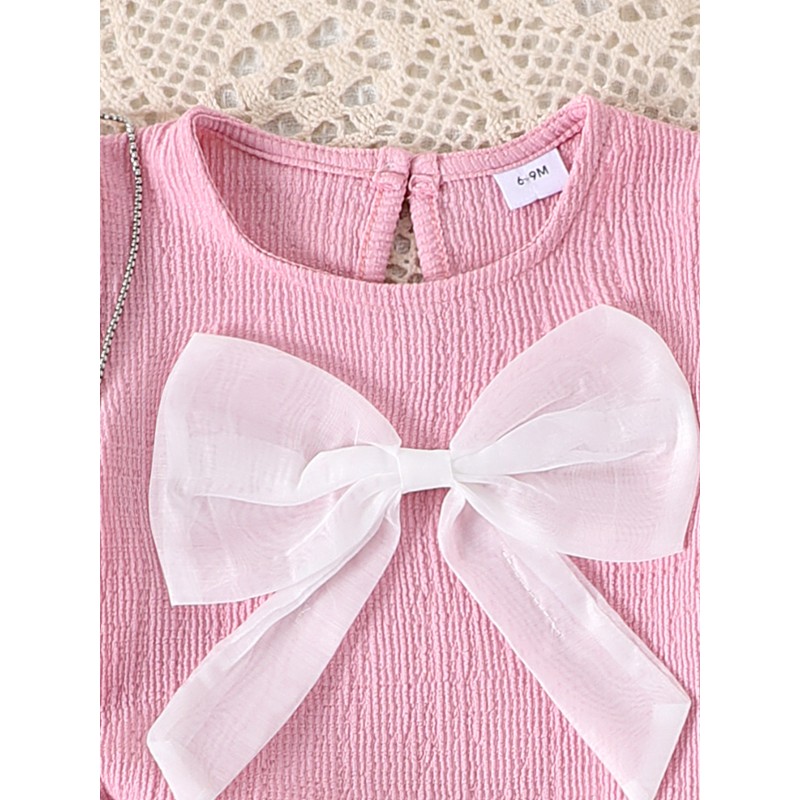 Baby Clothing Factory - 2025 Spring Summer Toddler Sets Short Sleeve Pink Long Jeans