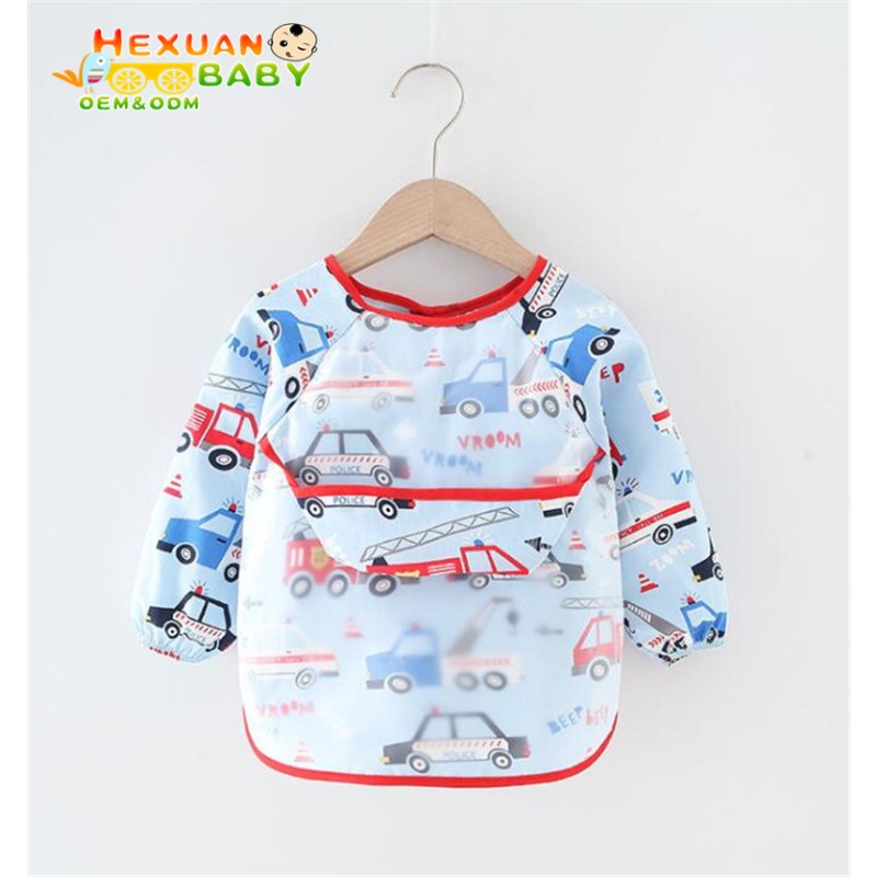 Baby Gowns Factory - Children Anti-dressing Eating Clothes Long-sleeved Pocket Waterproof