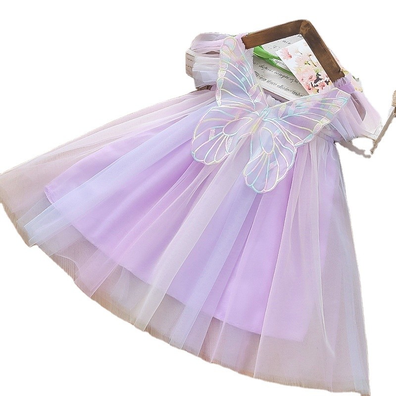 Baby Girls Dress Supplier - New Birthday Party Evening Dresses Summer Butterfly Wings