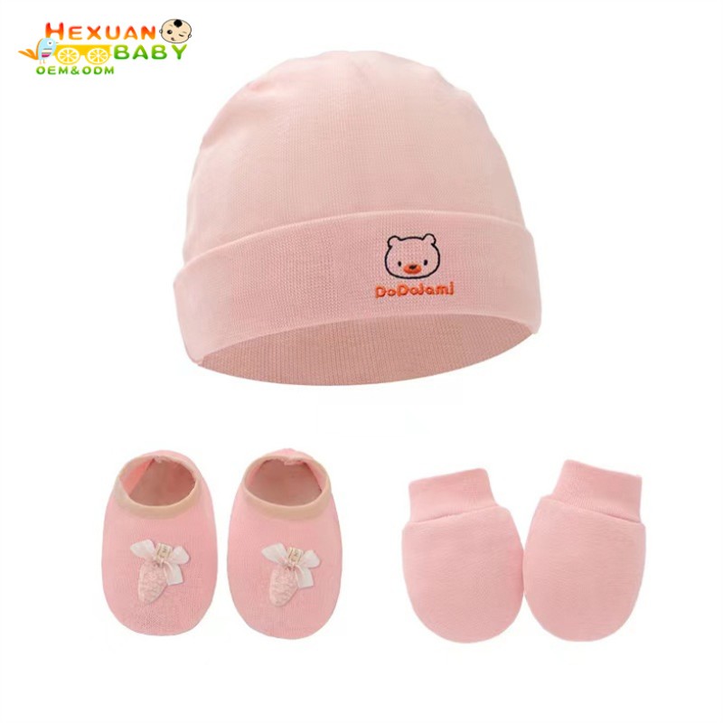 Newborn Bundle Manufacturer - OEM Personalized Design Infant Hat and Mittens Knit Set