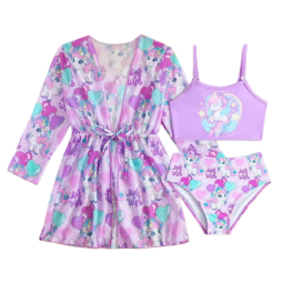 Girls Bikini Set Factory - 3 Packs With Cover up Dress Children's Swimwear Beachwear