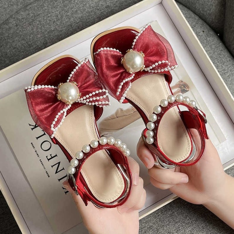 Girls Sandals Supplier - 2 Colors Stocked Summer New Style Bow Soft Soled Princess