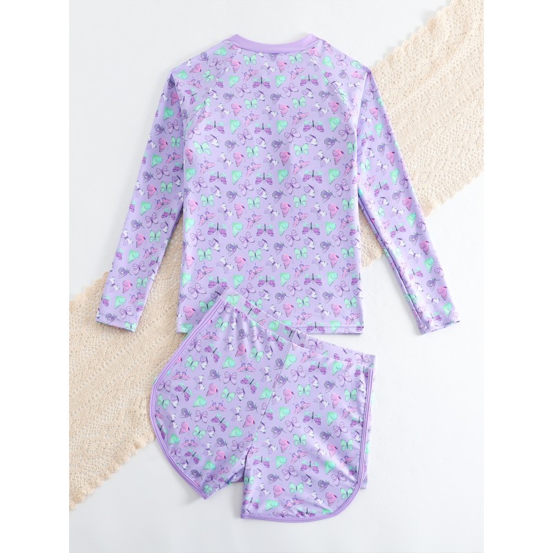 Girls Swimsuit Factory - Casual Two-Piece with Shorts UV Protected Bathing Suit Summer