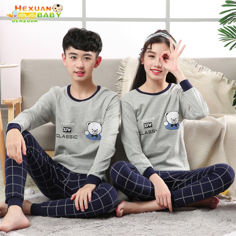 Children Pajamas Factory - Size 140-175 New Design Cartoon Cotton Viscose Rib Pajamas