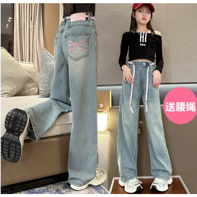 Kids Denim Jeans Manufacturer - 2025 New Spring Autumn Casual Wide Leg Loose Straight