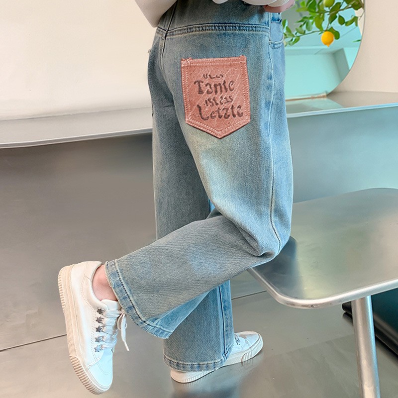 Kids Denim Jeans Manufacturer - 2025 New Spring Autumn Casual Wide Leg Loose Straight