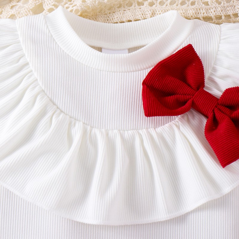 Girls Coat Set Factory - Fall Winter New Explosion-Effect Coat and Skirt Set Red