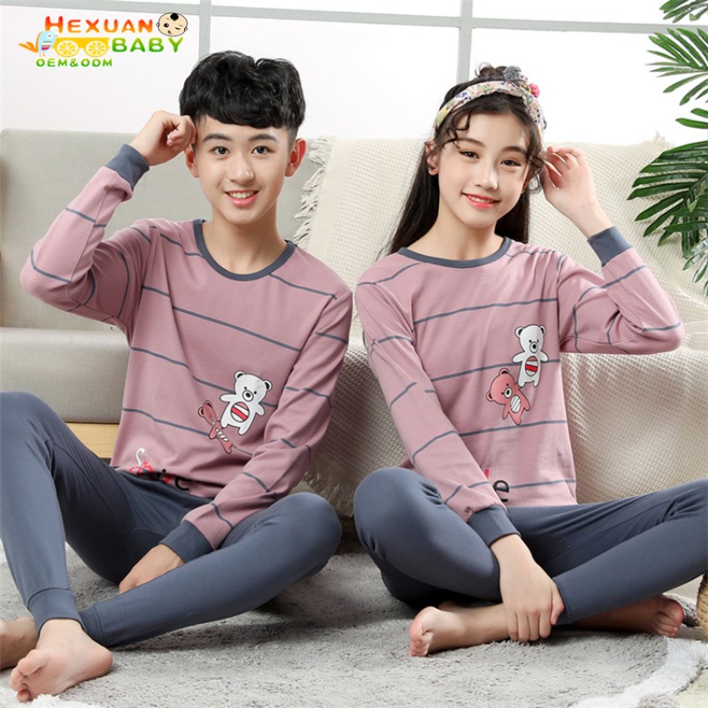 Children Pajamas Factory - Size 140-175 New Design Cartoon Cotton Viscose Rib Pajamas