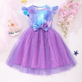 Kids Girls Dress Manufacturer - Short Sleeve Casual Cute Unicorn Butterfly Children Dress