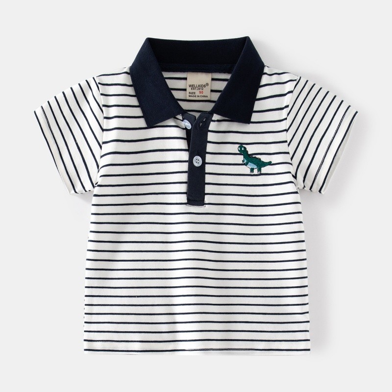 Children Polo Shirt Supplier - Summer Lapel Short Sleeve Cartoon Printed Casual