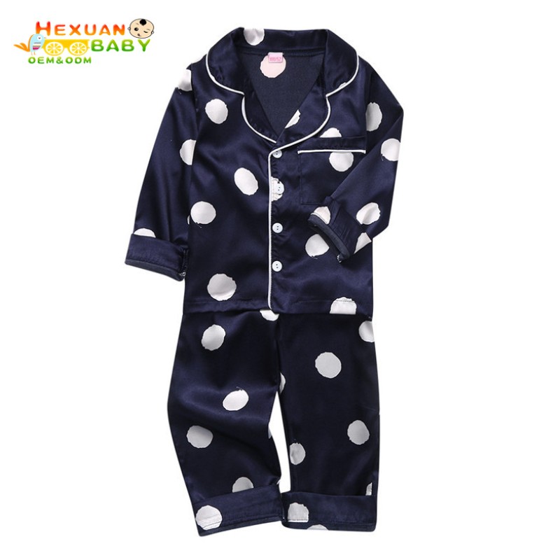 Baby Pajamas Manufacturer - 2024 Autumn Soft Satin Pajamas Kids 2 Pcs Clothes Sets