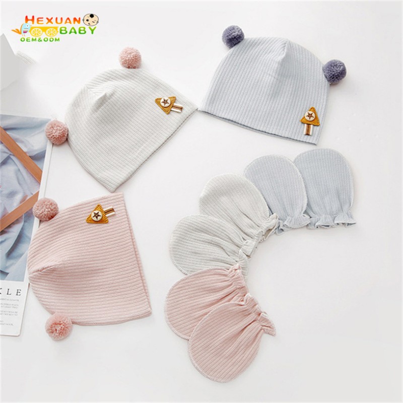 Newborn Mittens Factory - Good Hot Sale for Baby Girls Hospital Hat Beanie Scratch Mitten