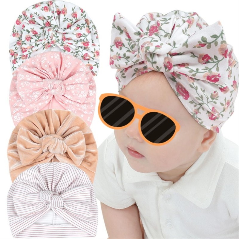 Kids Beanie Factory - 2024 New Soft Cotton for Newborn Infant Hat Topknot Turban