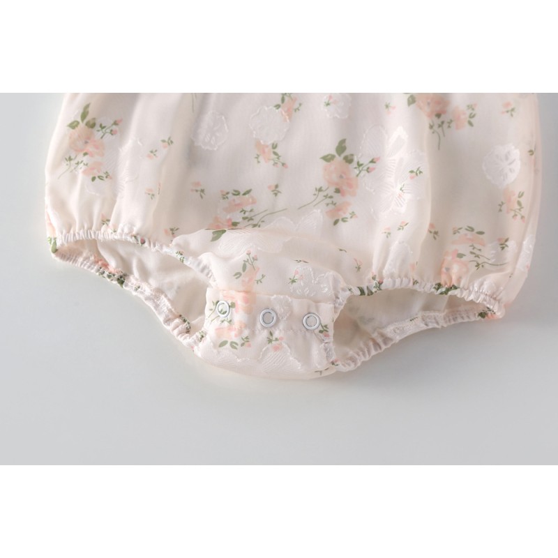 Baby Romper Set Manufacturer - with Hairband Floral Print Fly Sleeve Bodysuit 0-24 Months