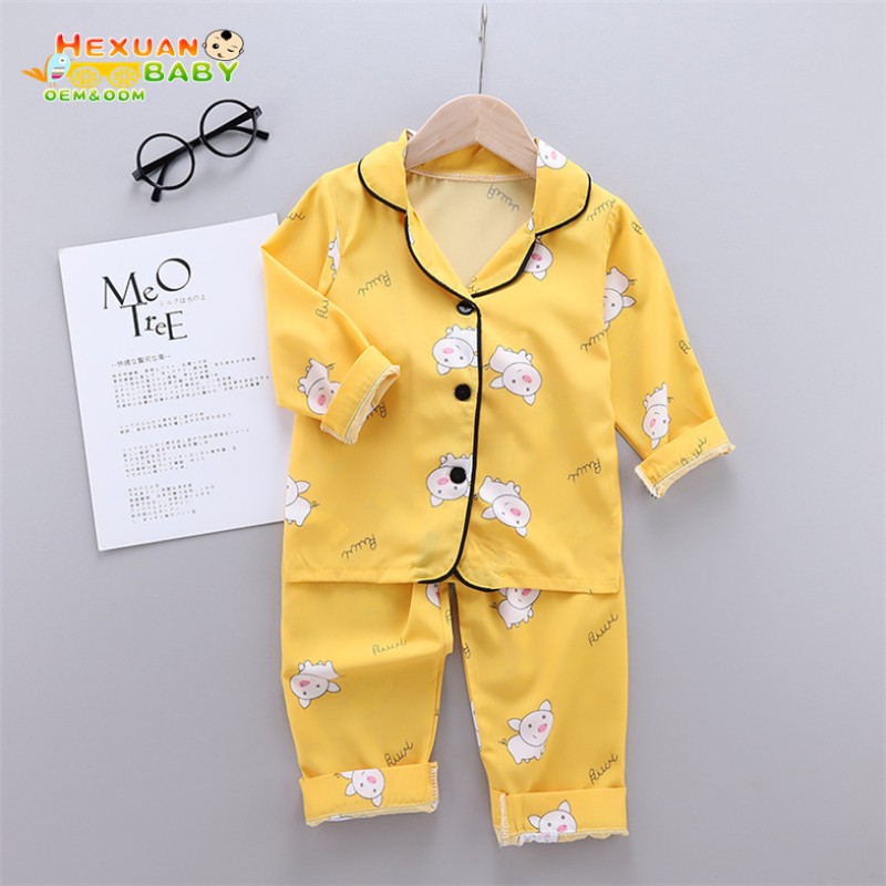 Satin Pajamas Manufacturer - High Quality Little Girls Boys Silk Night Sleepwear Set
