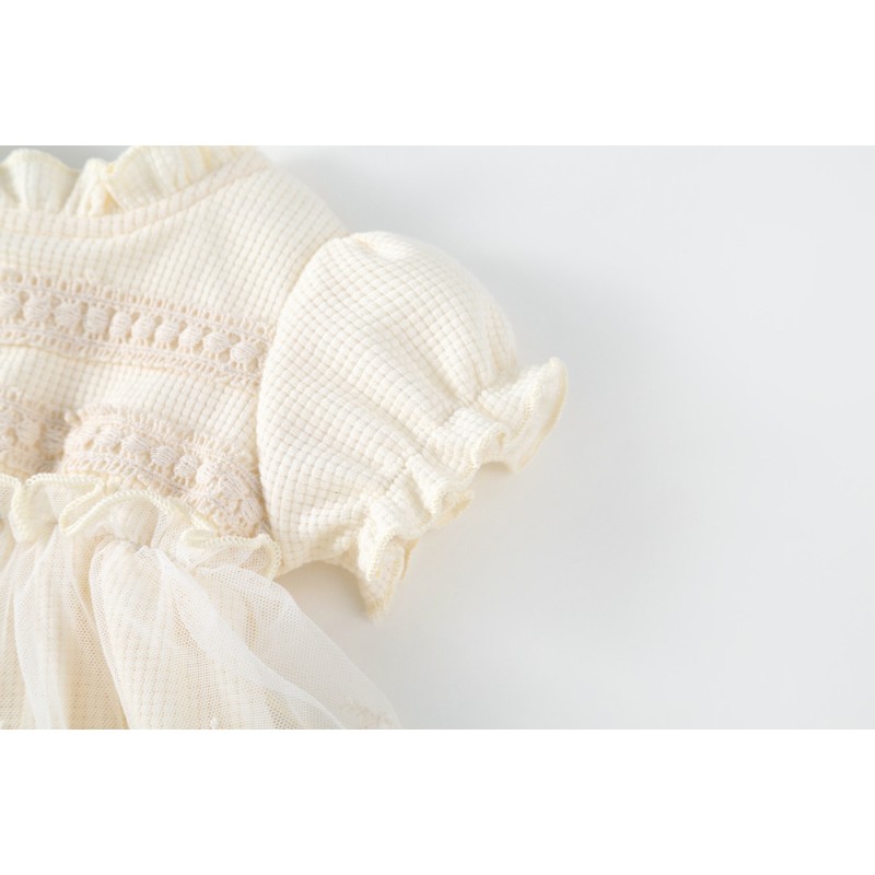 Baby Girl Bodysuit Factory - Spring Summer Solid Princess Tutu Skirt Waffle One Piece