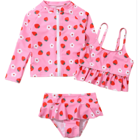 Girls Bathing Suit Supplier - 3 Pack Swimsuit High Waist Bikini Set UV Protection