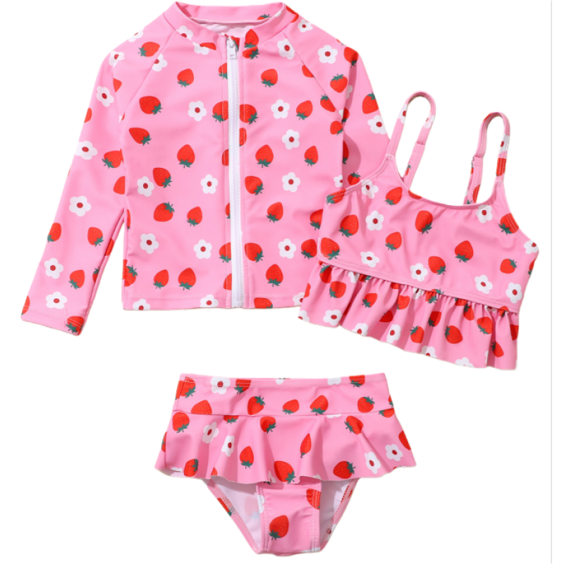 Girls Bathing Suit Supplier - 3 Pack Swimsuit High Waist Bikini Set UV Protection