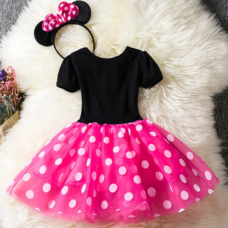 Kids Girl Dress Manufacturer - Fast Shipping Summer Tutu Dresses Polka Dots Minnie Costume