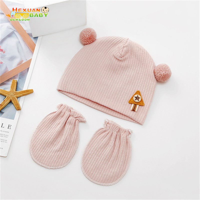 Newborn Mittens Factory - Good Hot Sale for Baby Girls Hospital Hat Beanie Scratch Mitten