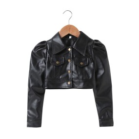 Kids Jacket Supplier - New Spring Autumn Stylish PU Leather Biker Style Casual Outerwear
