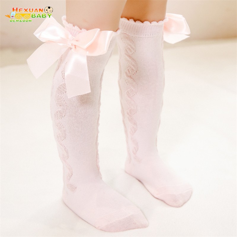 Princess Socks Supplier - Knee-High Bows Fuzzy for Girls Customizable Casual Knitted