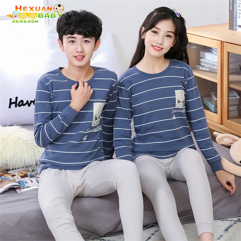 Children Pajamas Factory - Size 140-175 New Design Cartoon Cotton Viscose Rib Pajamas