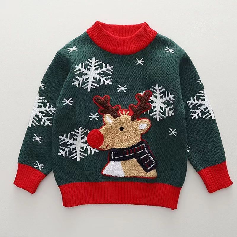 Children Sweater Manufacturer - 2025 Kids Winter Fawn Pullover Jacquard Cartoon Design